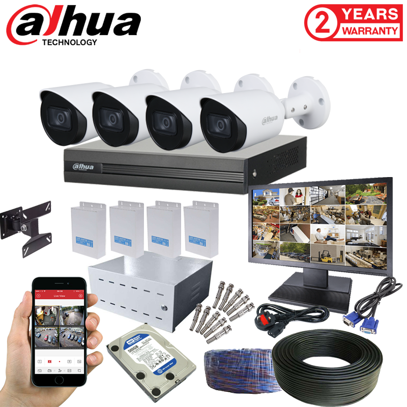 Dahua 2MP Lite 30M (4 Camera) Complete CCTV Package#shoppy