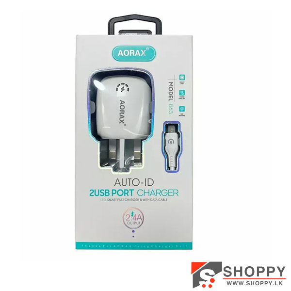 AORAX 863 Micro USB Fast Charger (6M)#shoppy.lk#