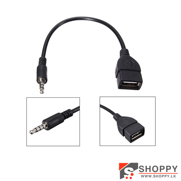 Aux to USB Converter Cable#shoppy.lk#